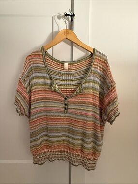 Daily Practice Pastel Striped Knit Lounge Set